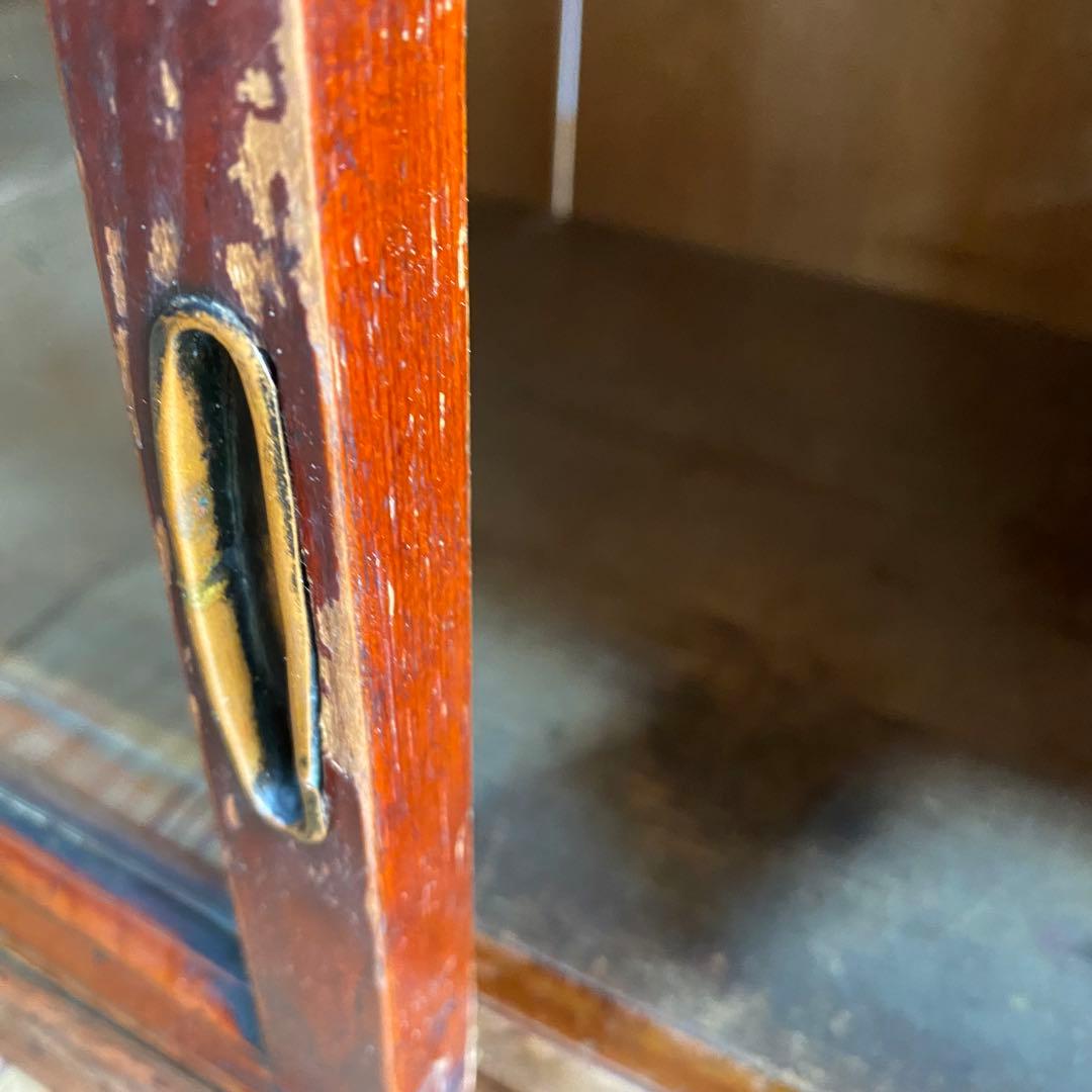 アンティーク ガラス戸 チェスト ローボード テレビ台 レトロ 無垢材 z963