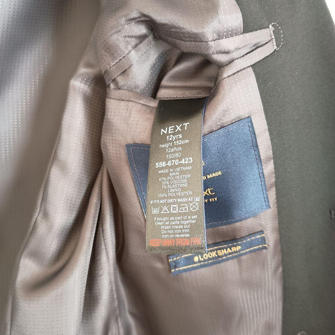 新品　NEXT　男の子　黒　ブラック　スーツ　ベスト　ジャケット　パンツ　152