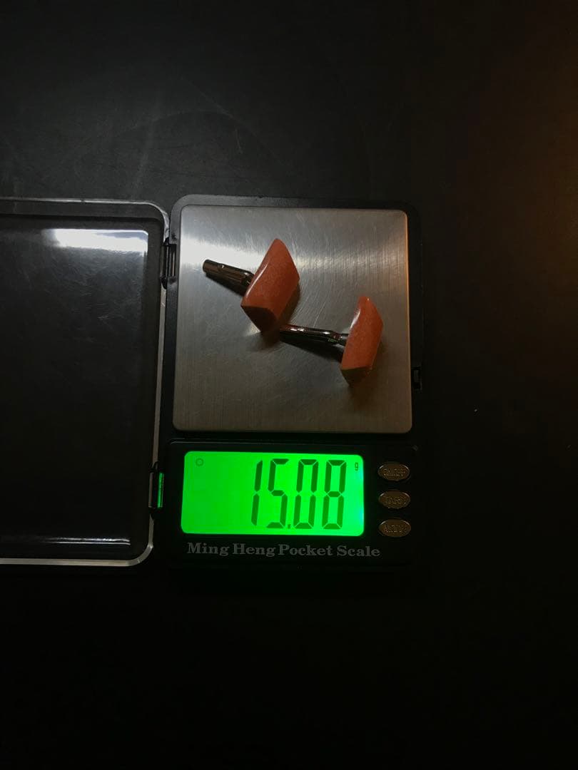 珊瑚玉スクエア型カフリンクス