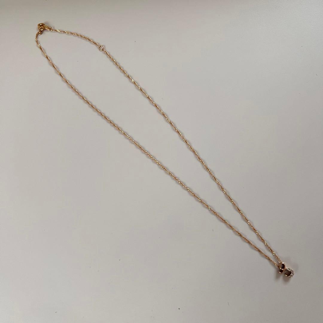 agateアガット　K18&10YG 天然ダイヤ&イニシャルネックレス 「S」