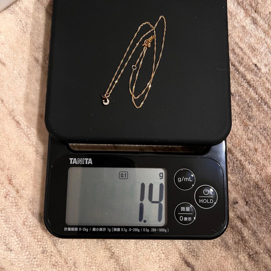 agateアガット　K18&10YG 天然ダイヤ&イニシャルネックレス 「S」