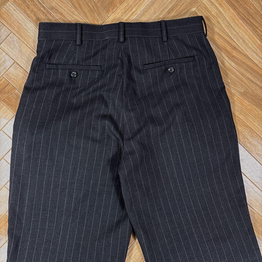 W32L30 ペリーエリス スラックス ピンストライプ ブラック