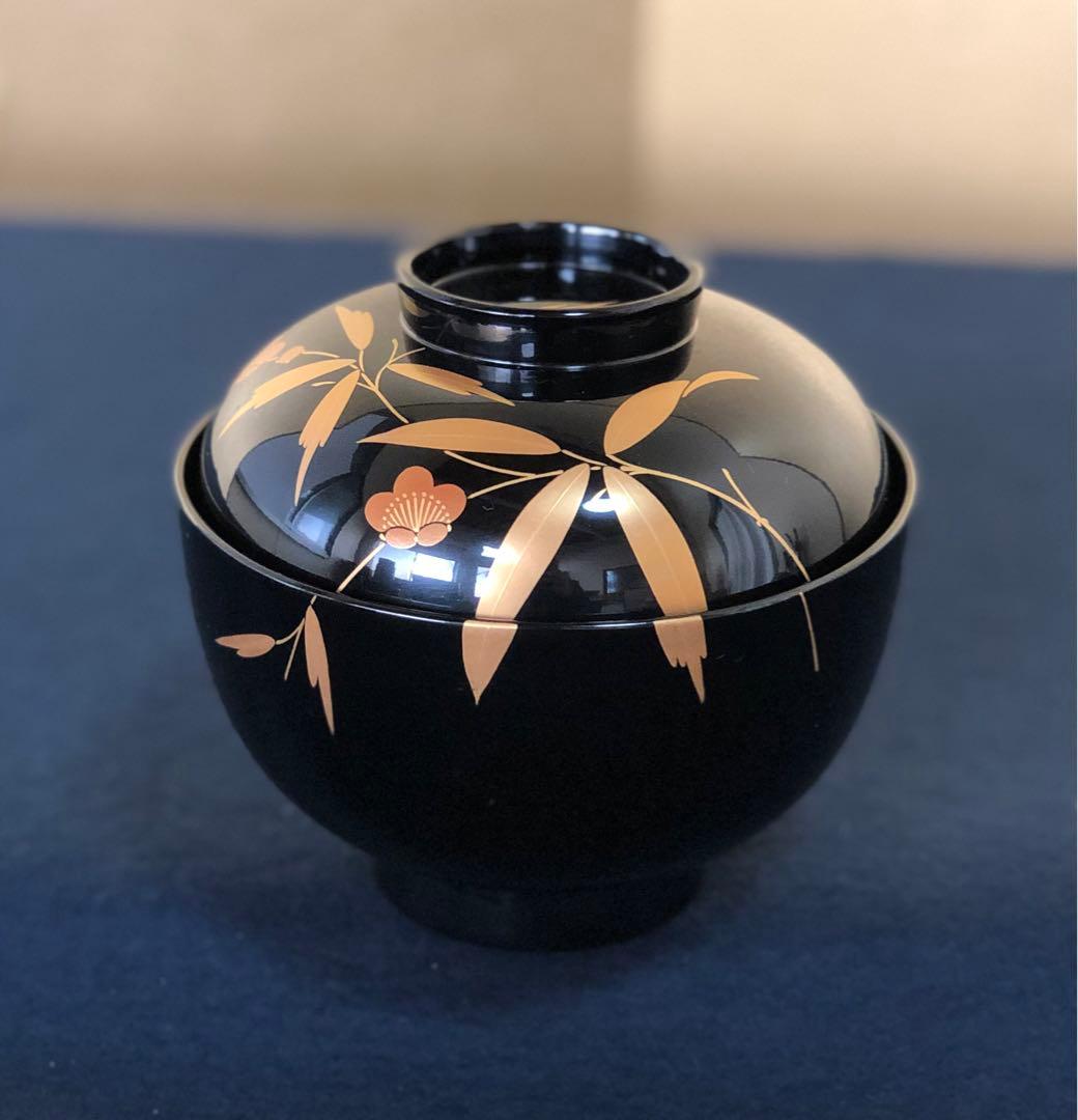 《R》輪島塗 蒔絵付 吸物椀5客 木製漆器 木箱　251218か1