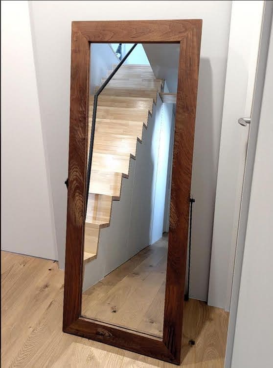 【xuki】ウォールナット無垢材フレーム 姿見 大型スタンドミラー