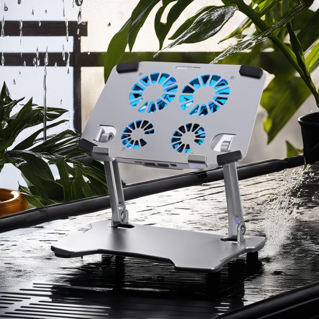 iPad 冷却ファン アルミ合金製 USBポート付き タブレットスタンド
