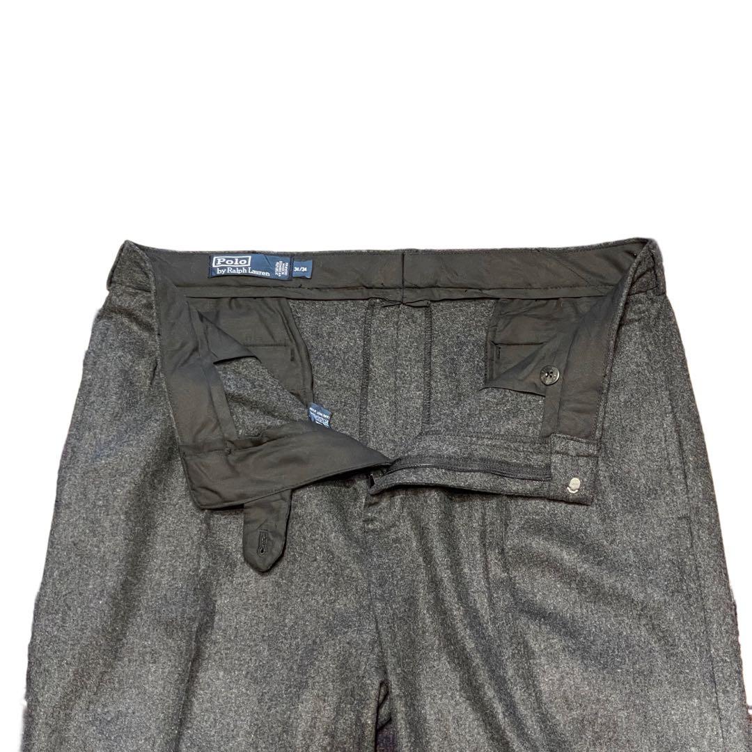【W35 L28】90s ポロ・ラルフローレン ツータック ウール スラックス