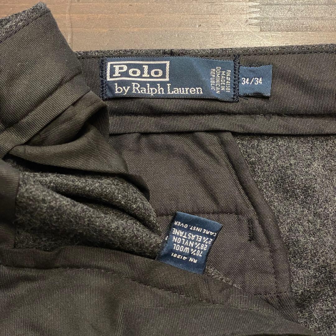 【W35 L28】90s ポロ・ラルフローレン ツータック ウール スラックス