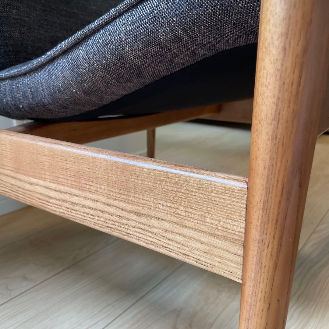 アームチェア(1人掛け椅子) 北欧風アームチェア ダークグレー