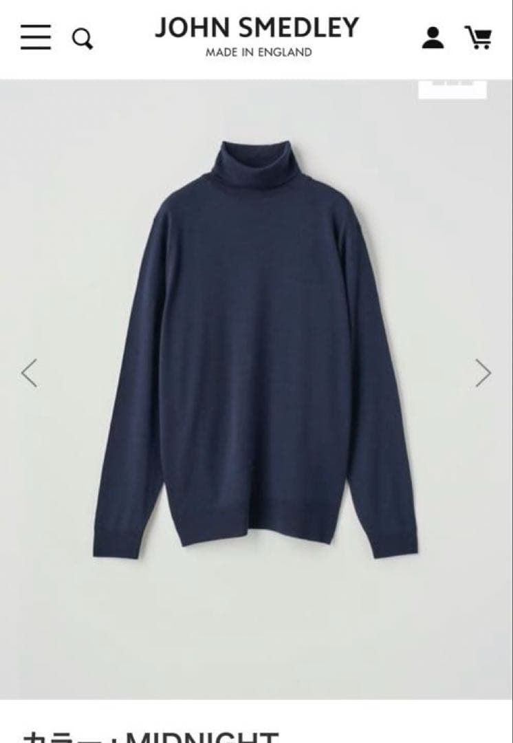 JOHN SMEDLEY ジョンスメドレー　タートルネック MIDNIGHT