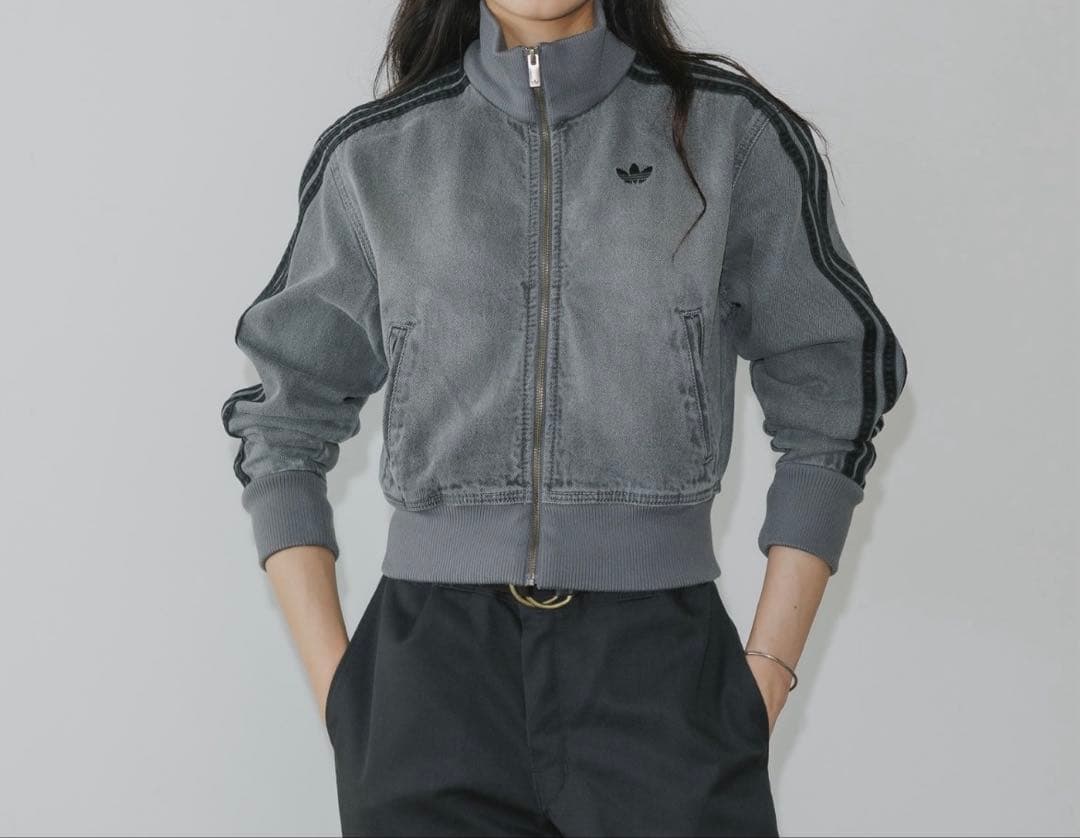 adidas アディカラーデニムトラックトップ グレー XLサイズ《完売品》⭐️