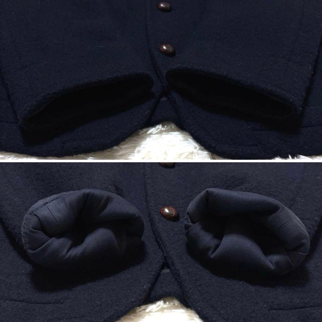 ✨美品✨ダントン　ウールモッサコート　胡桃ボタン　ネイビー　サイズ40