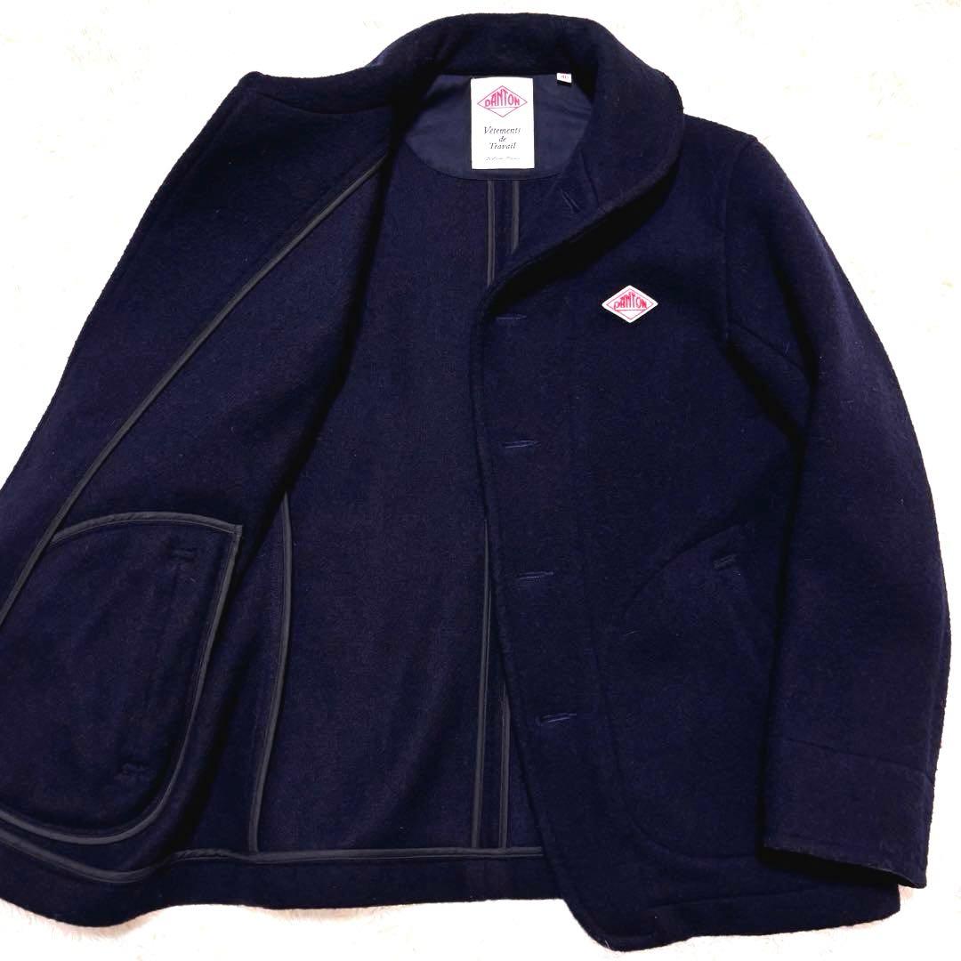✨美品✨ダントン　ウールモッサコート　胡桃ボタン　ネイビー　サイズ40