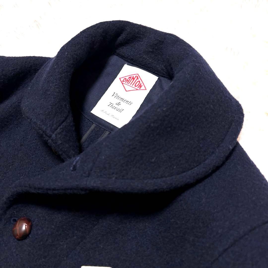 ✨美品✨ダントン　ウールモッサコート　胡桃ボタン　ネイビー　サイズ40