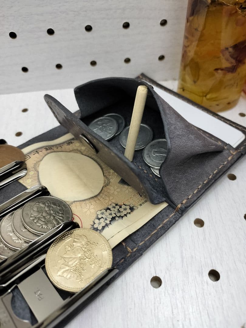 キャッチャー財布　本革財布　ハンドメイド　ケース