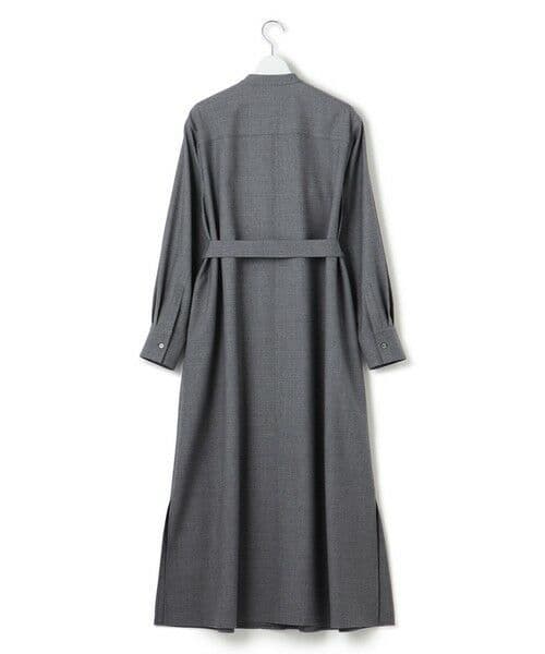 23区 ウールストレッチツイル シャツワンピース グレー
