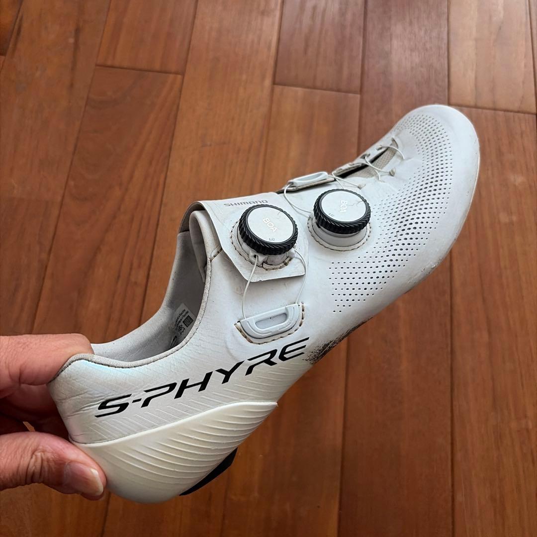 SHIMANO S-PHYRE ホワイトシューズ　SH-RC903 中古