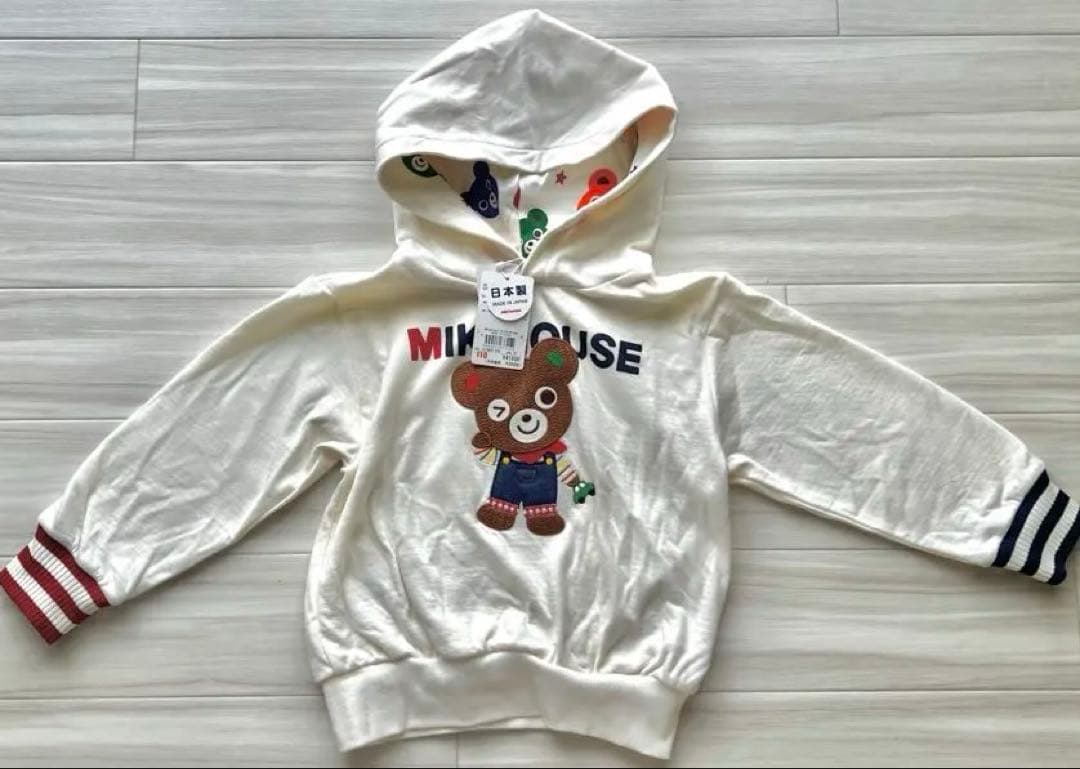 MIKIHOUSE フード付きトレーナー アイボリー