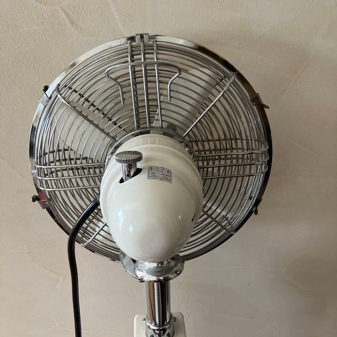 Reizendスタンドファン ホワイトA、首振り機能使用不可ジャンク/北欧レトロ