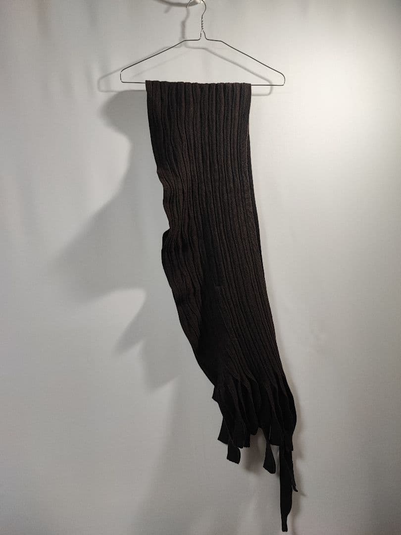 アイザックセラム ストール マフラー ウール ダメージ加工 カシミヤ フリンジ