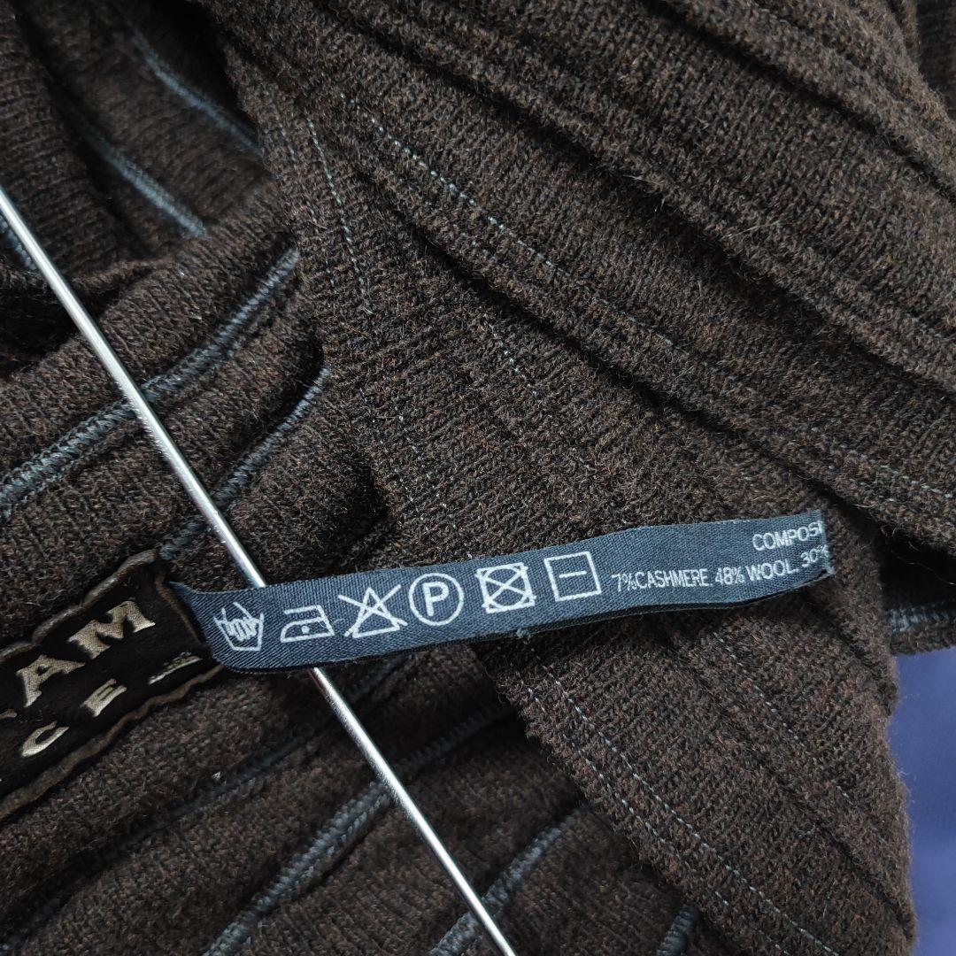 アイザックセラム ストール マフラー ウール ダメージ加工 カシミヤ フリンジ