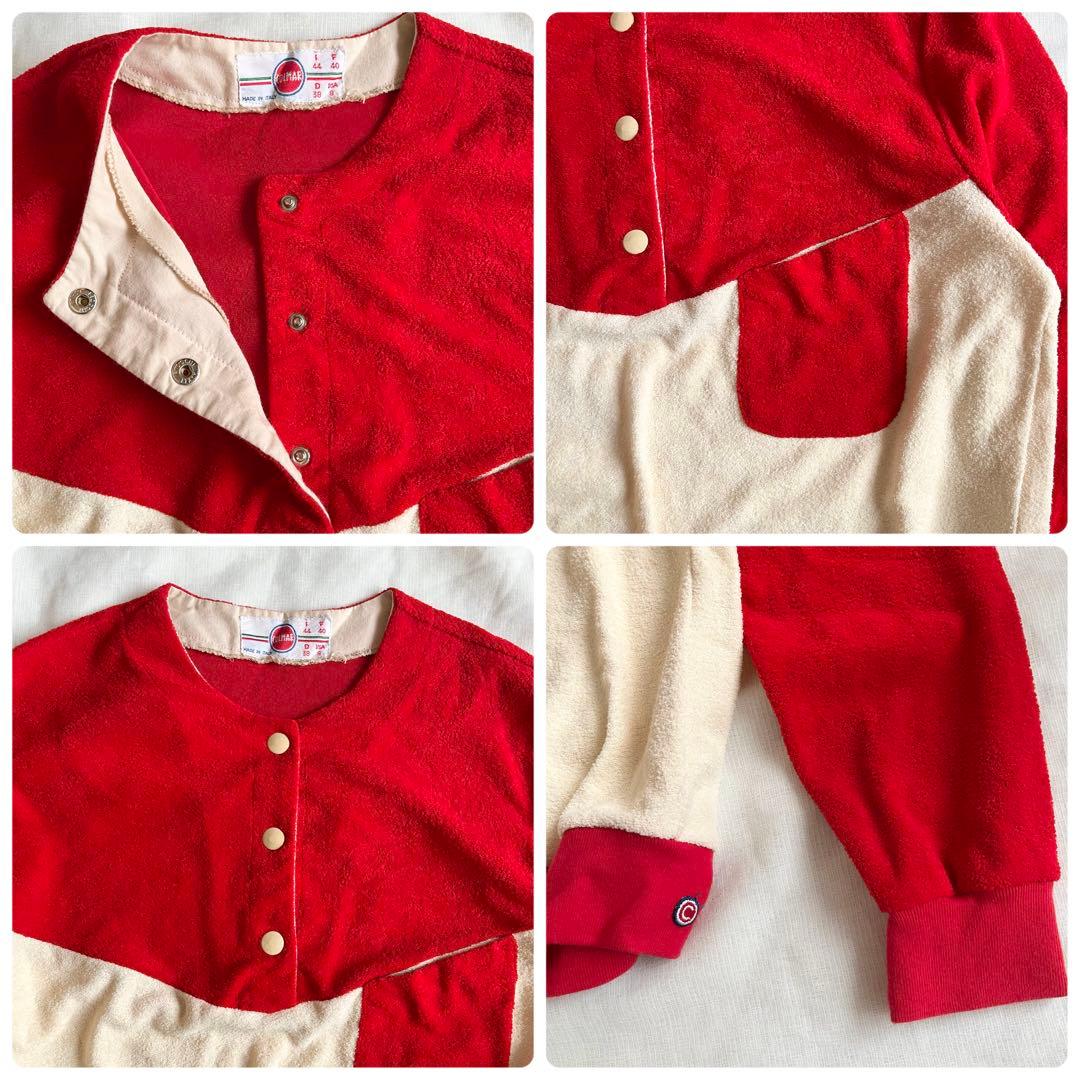 イタリア製ヴィンテージ パイル生地 ヘンリーネックトップス