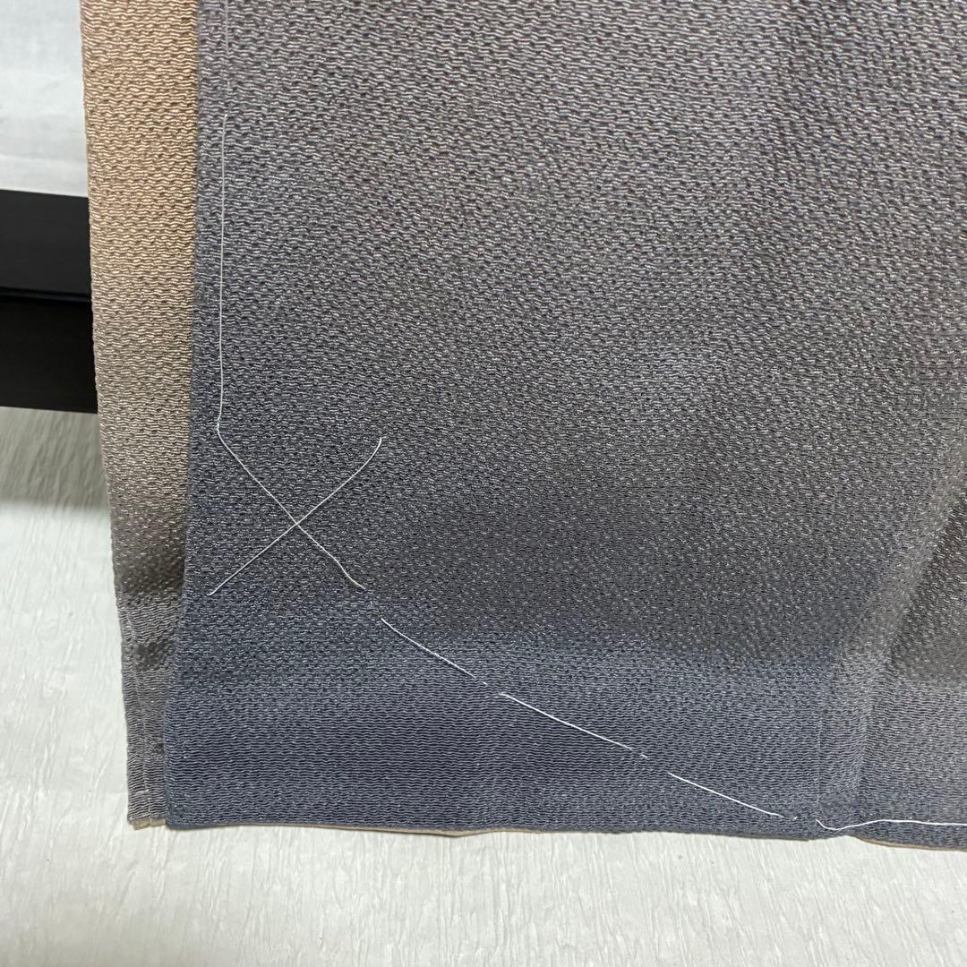 D113訪問着 ホリヒロシ 葵 刺繍 縫い紋 正絹着物 袷 しつけ糸未使用極美品