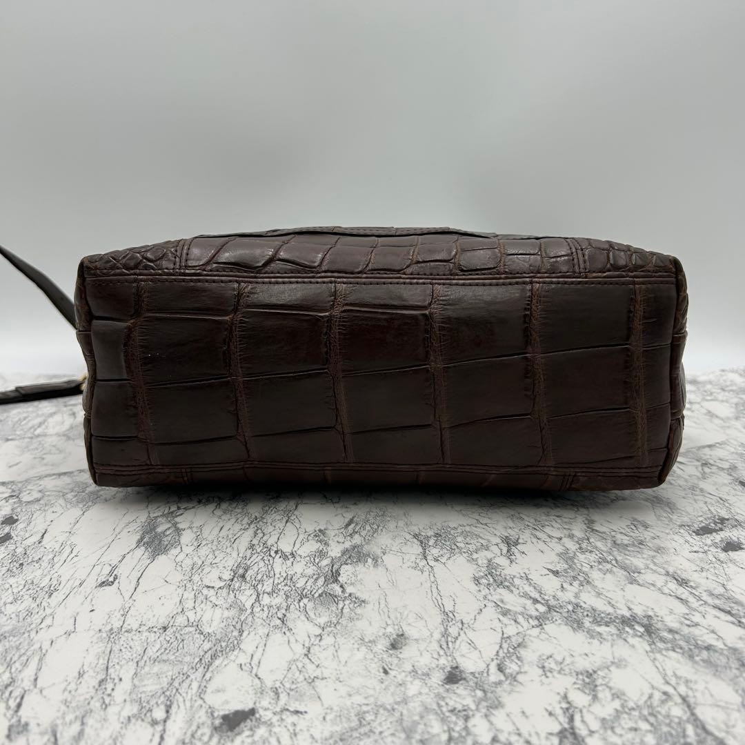 極美品✨ ボーグラン　ショルダーバッグ　2way クロコ本革　JRA