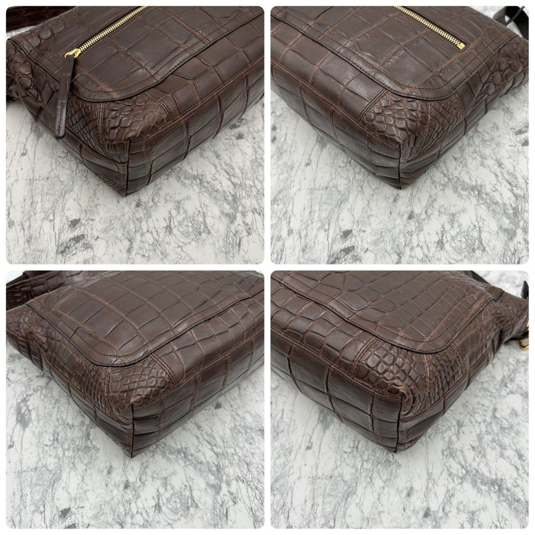 極美品✨ ボーグラン　ショルダーバッグ　2way クロコ本革　JRA