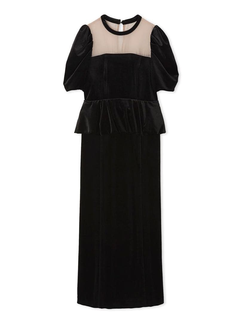 lilybrown ペプラムベロアドレス BLK