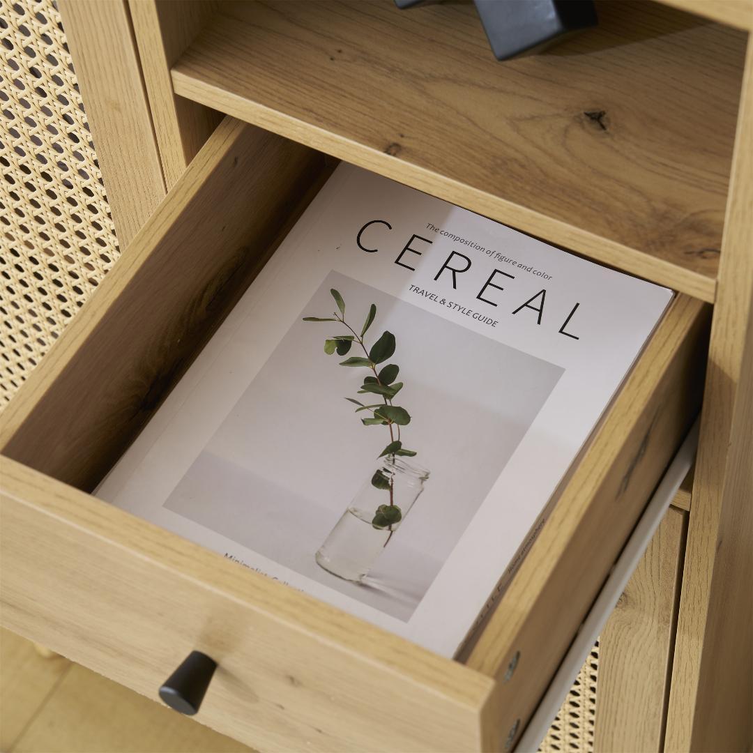 キャビネット サイドボード チェストラタン調 ラタン風 幅60cm 収納棚