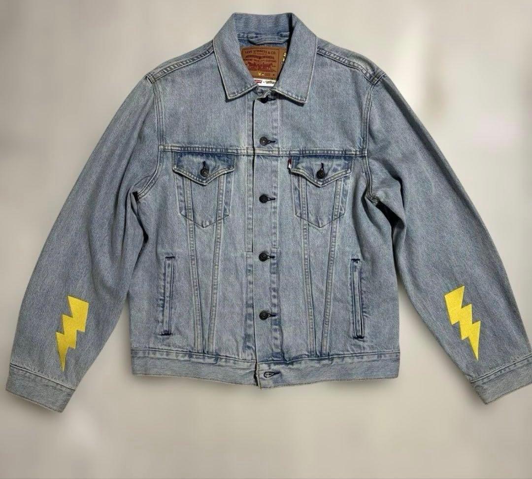状態良好 廃盤品 リーバイス ポケモン 25周年 コラボ デニムジャケット M
