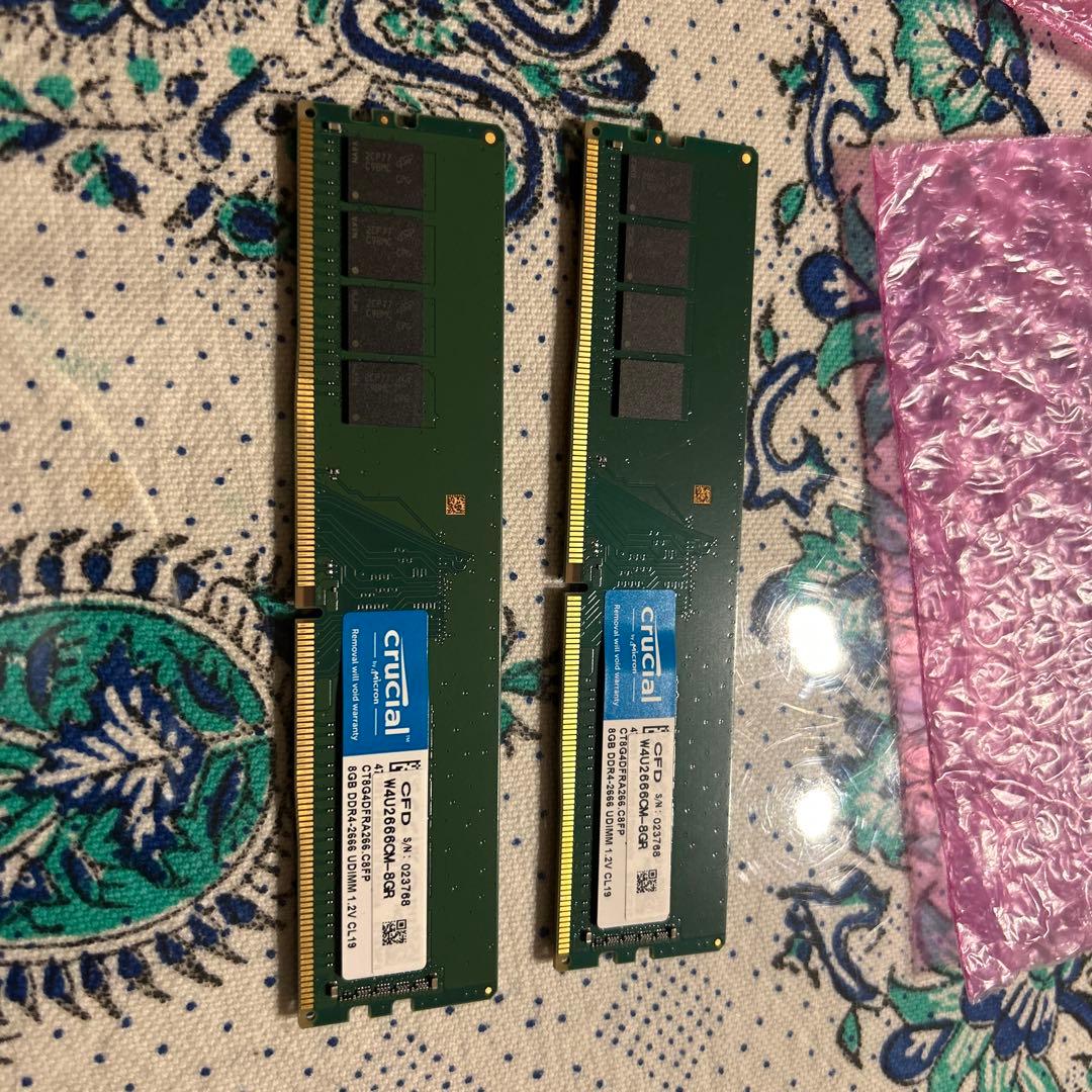 Crucial DDR4 8GB メモリ 2枚セット