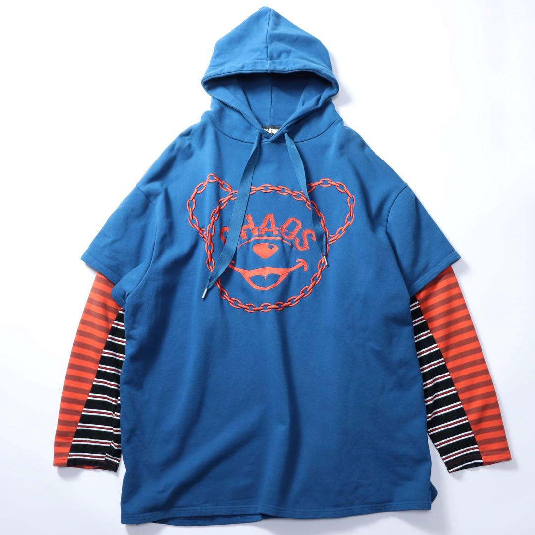 Candy Stripper レイヤード風デザインパーカー　ワンピース