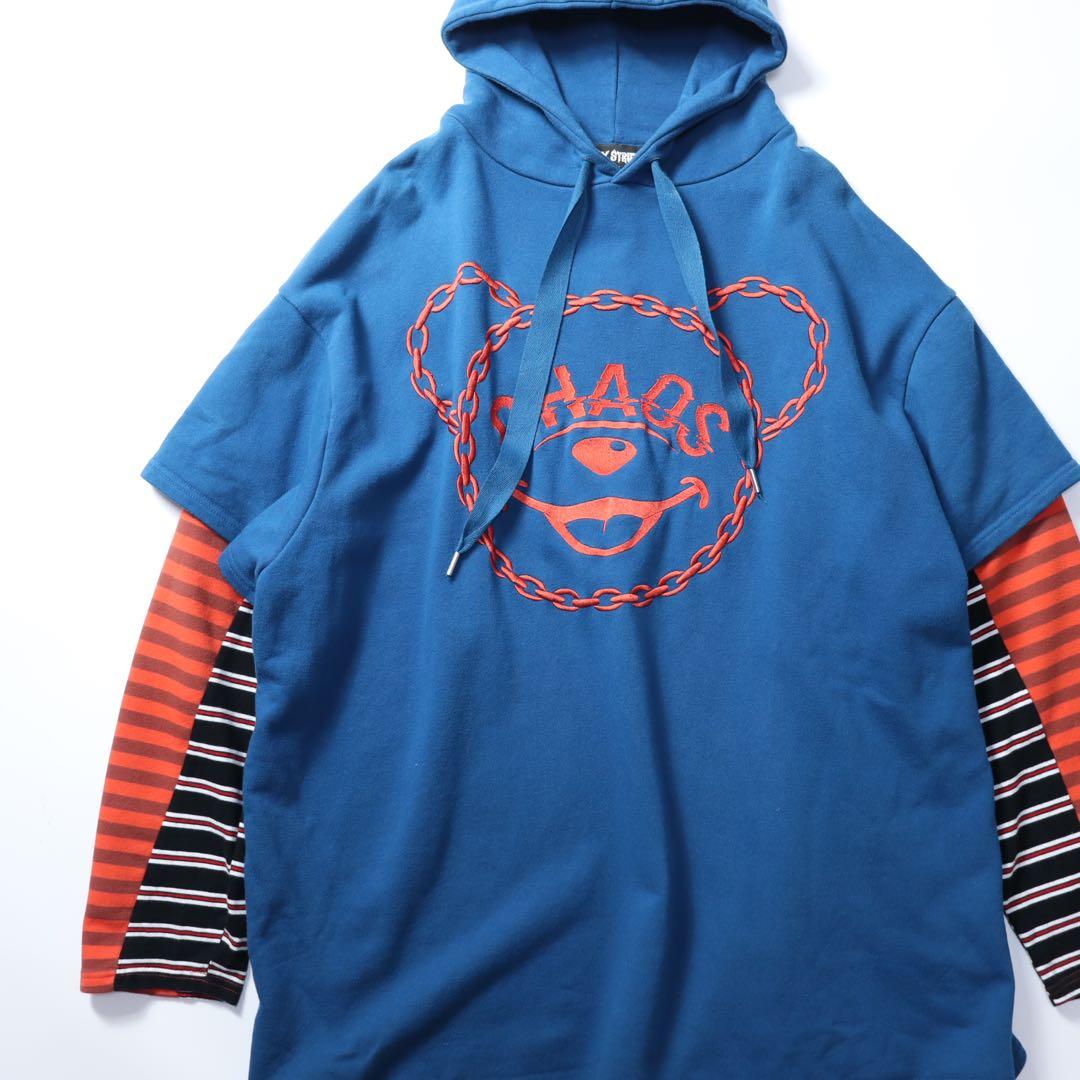 Candy Stripper レイヤード風デザインパーカー　ワンピース