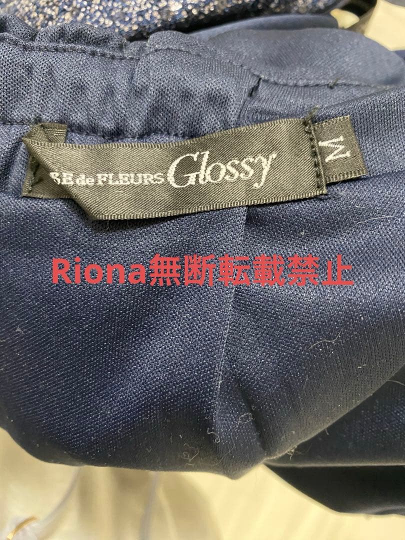 ローブドフルールグロッシー　ネイビー　ドレス【中古品、美品】