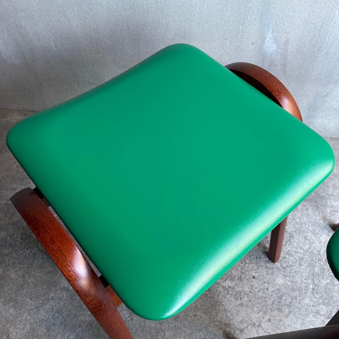 美品　秋田木工　スタッキング スツール 剣持勇　2脚