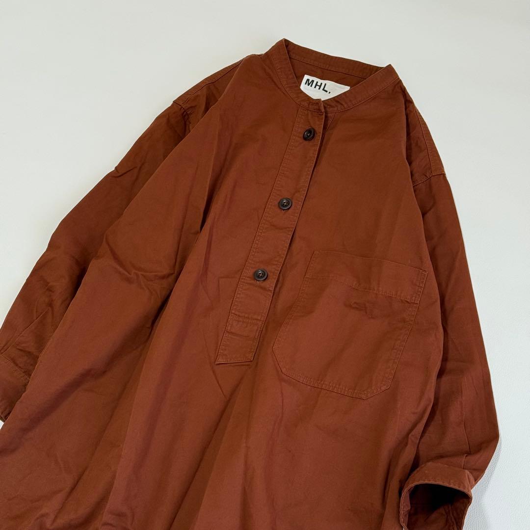 2024✨ MHL. SOFT DENSE COTTON バンドカラーワンピース