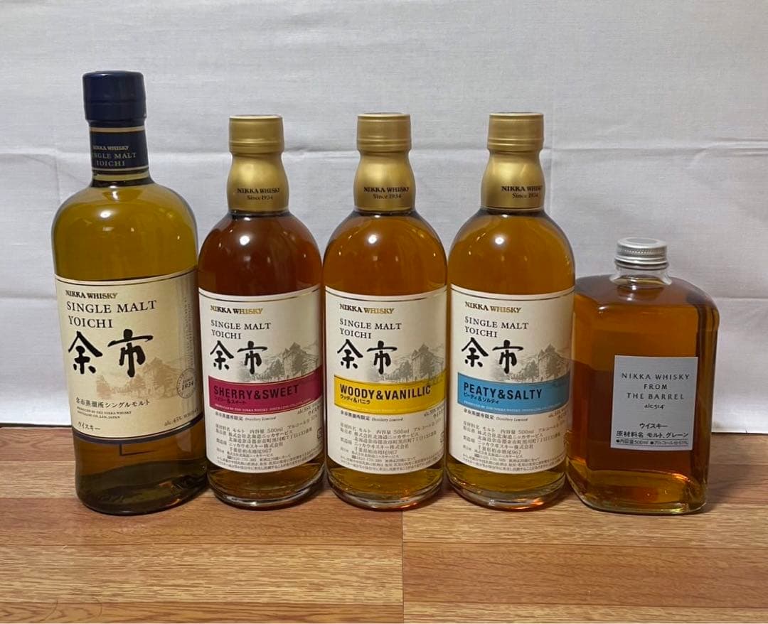 ニッカ シングルモルト余市&余市蒸溜所限定ボトル&フロムザバレル 5本