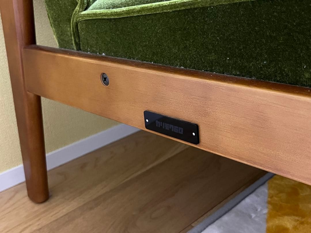 【美品】カリモク60 Kチェア モケットグリーン 2人掛けソファ