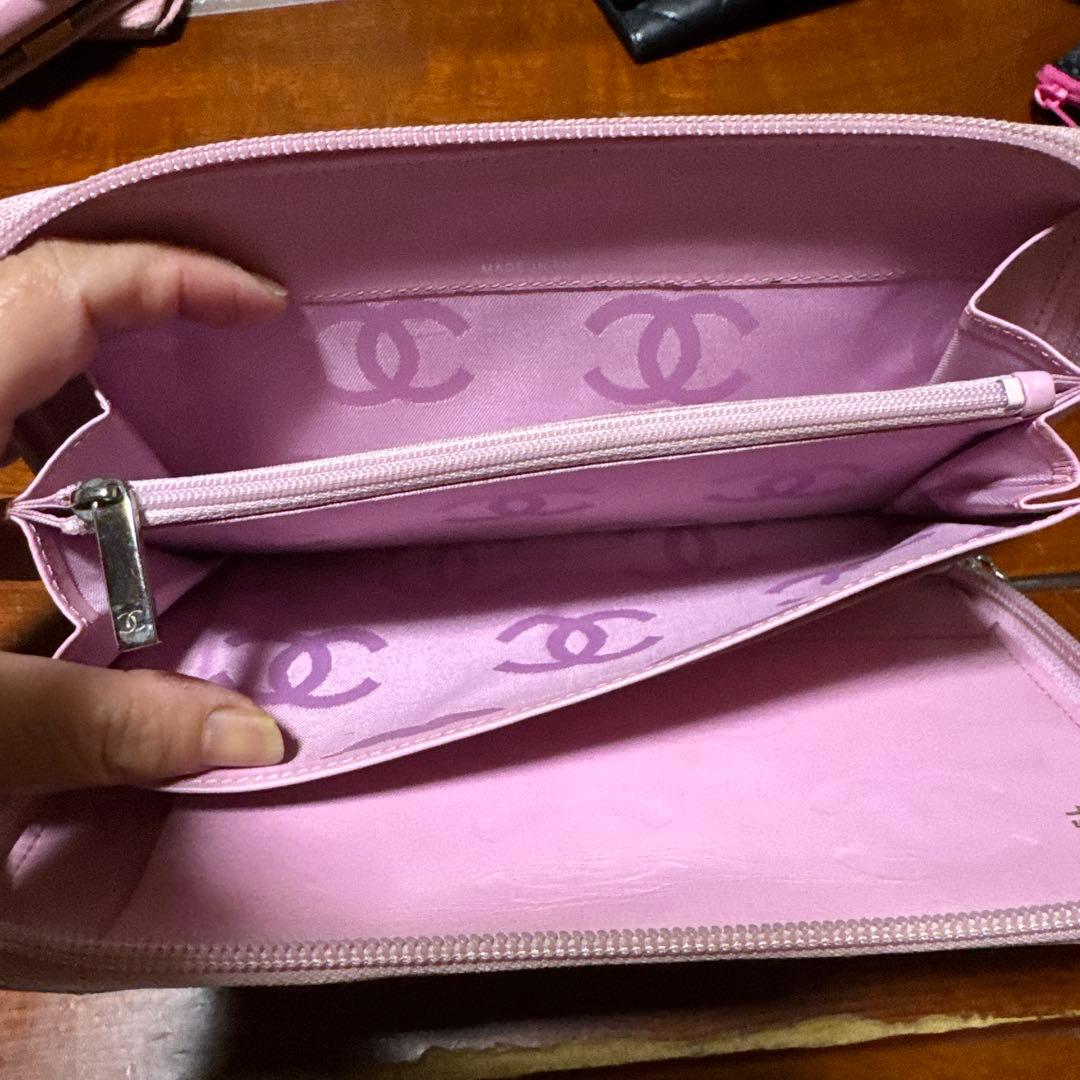 CHANEL ピンク キルティング 長財布