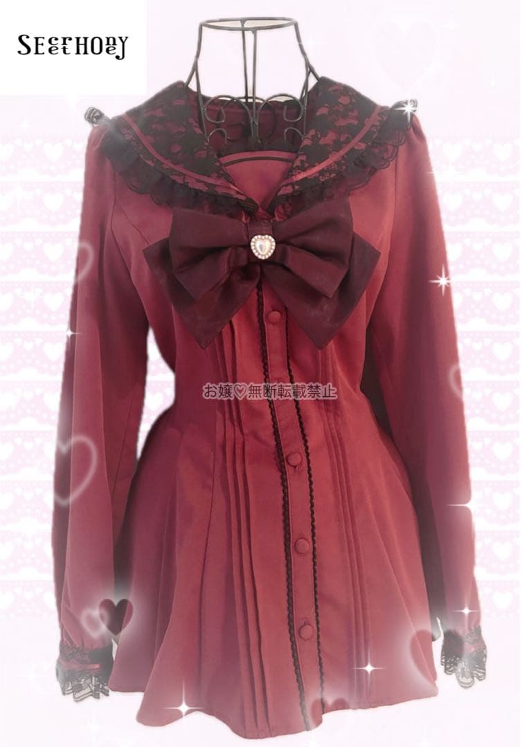 ✨️美品✨️Secret Honey セットアップ セーラー 赤 黒 地雷系 量産型