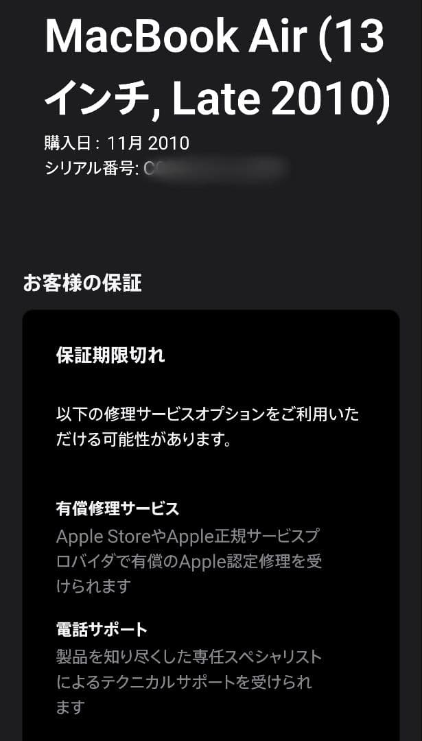 MacBook Air (13インチ Late 2010) マックブック クロム