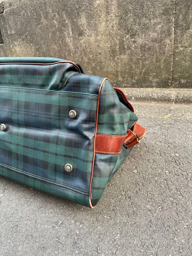 【名作】ポロラルフローレン　ボストンバッグ　2WAY ブラックウォッチ PVC