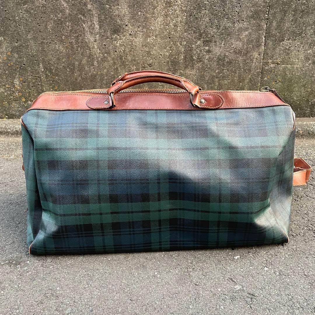 【名作】ポロラルフローレン　ボストンバッグ　2WAY ブラックウォッチ PVC