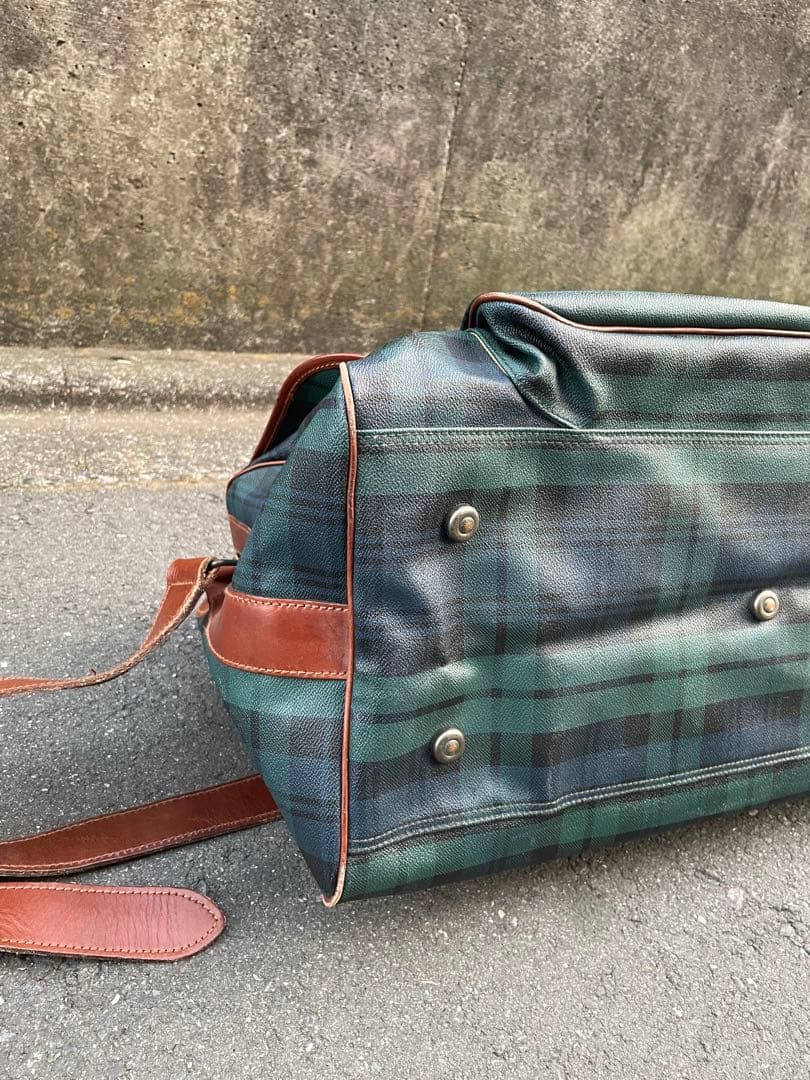 【名作】ポロラルフローレン　ボストンバッグ　2WAY ブラックウォッチ PVC