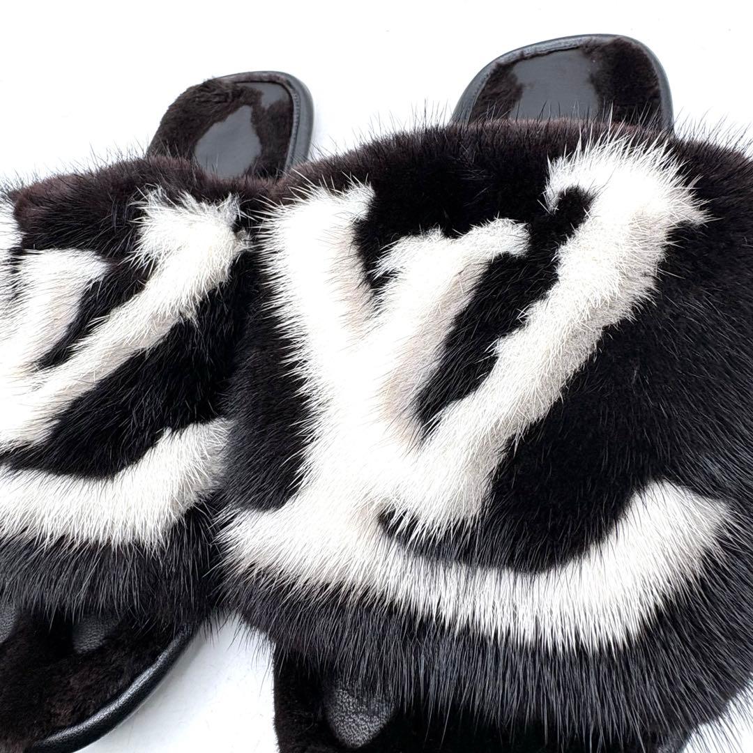 ルイヴィトン ホーミーライン ミンク ミュール 【41〜42】 スリッパ 室内