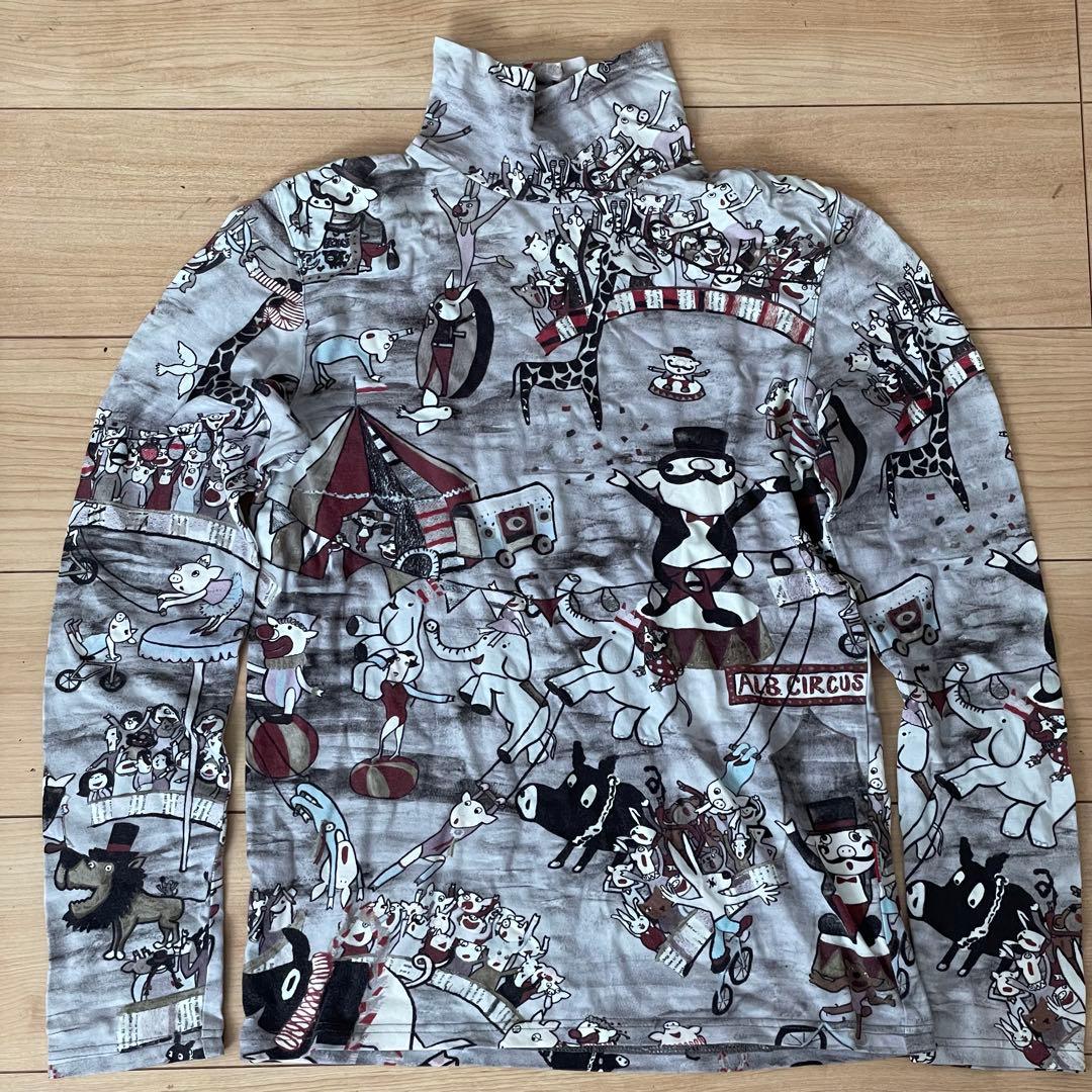 ✨未使用保管✨　ALBEROBELLO カットソー　長袖　総柄　グレー　動物