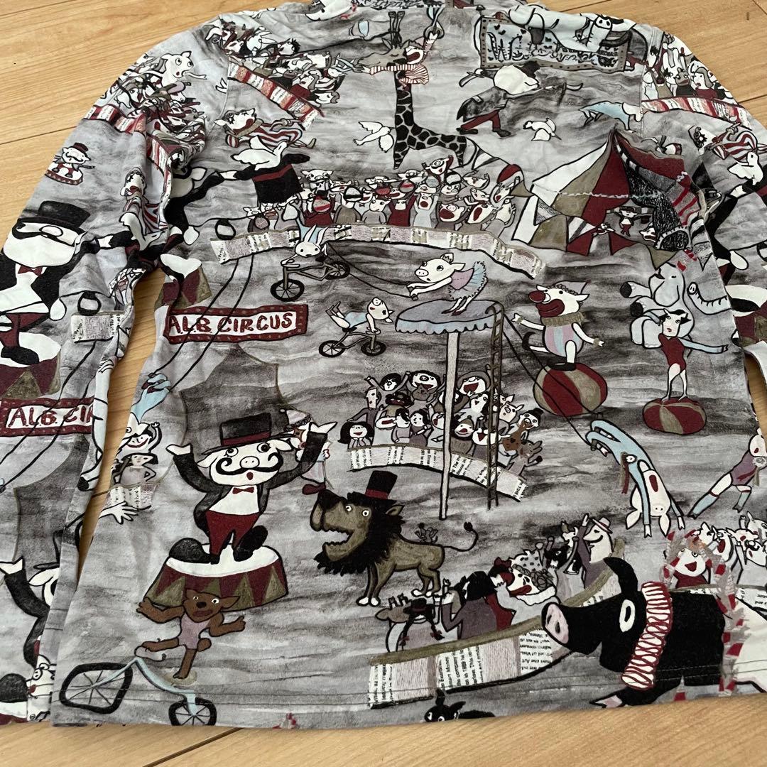 ✨未使用保管✨　ALBEROBELLO カットソー　長袖　総柄　グレー　動物