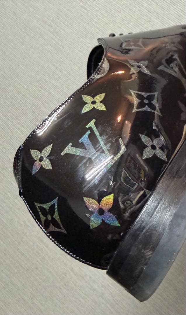 ルイヴィトン LVヴァンドームラインパテントレザーブラックモノグラム