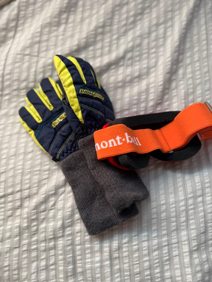 ゴーグル手袋付mont-bell 子ども用スキーウェア セット130モンベル